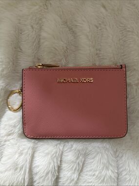 NWOT Michael Kors Pink Leather Zip Wallet